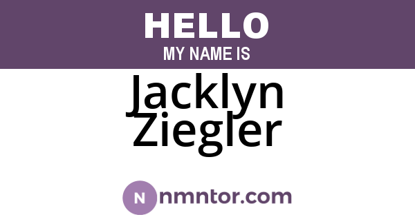 Jacklyn Ziegler