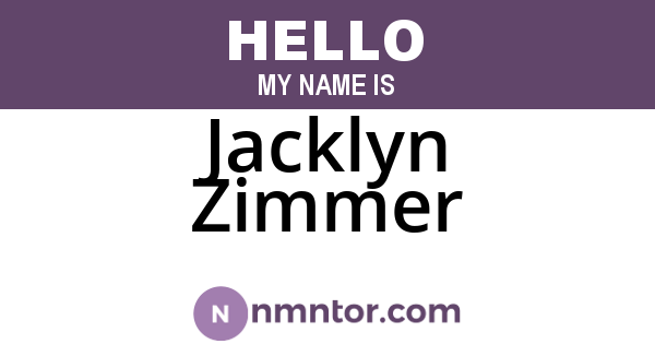Jacklyn Zimmer