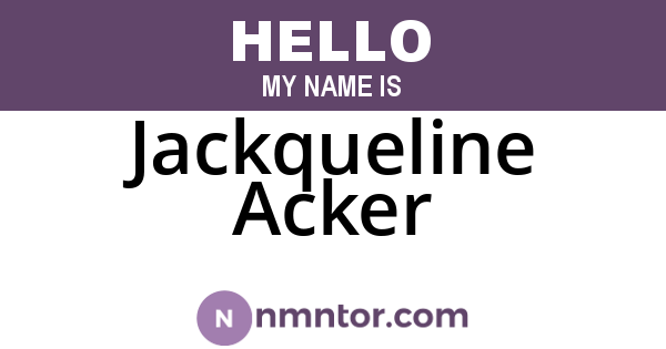 Jackqueline Acker