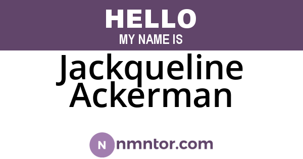 Jackqueline Ackerman