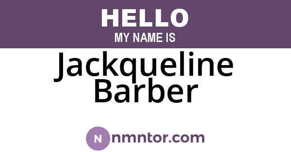 Jackqueline Barber