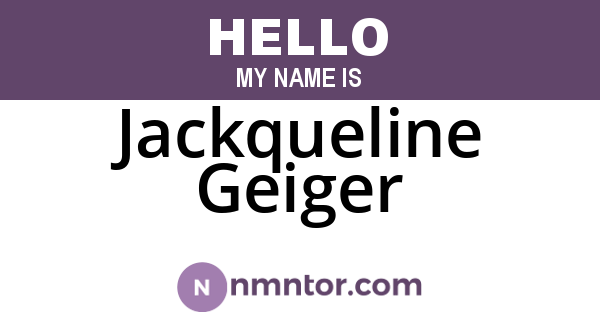 Jackqueline Geiger