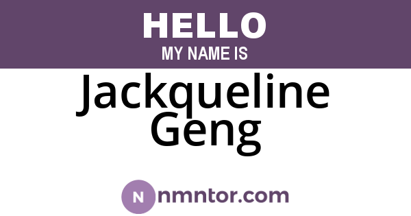 Jackqueline Geng