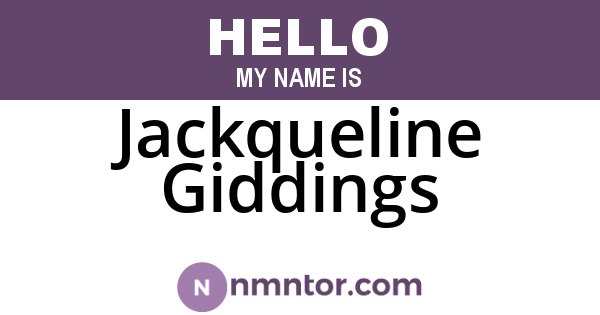 Jackqueline Giddings