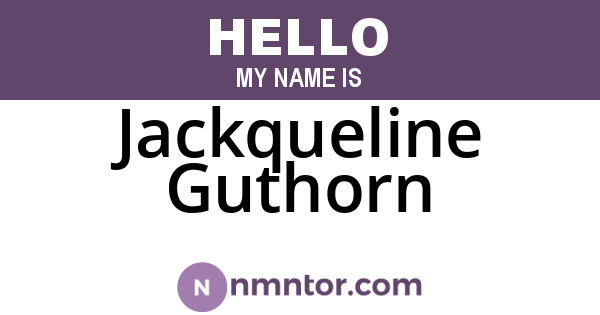 Jackqueline Guthorn
