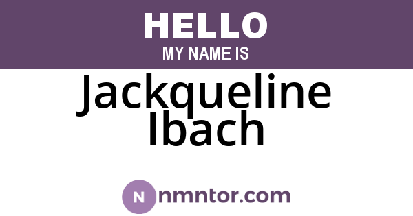 Jackqueline Ibach