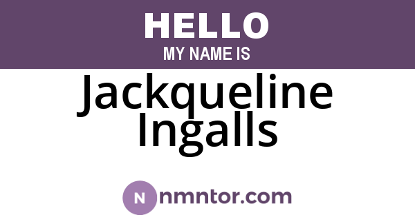 Jackqueline Ingalls