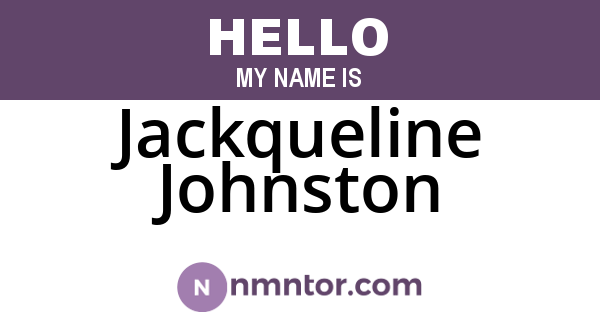 Jackqueline Johnston