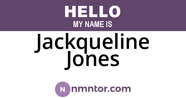 Jackqueline Jones
