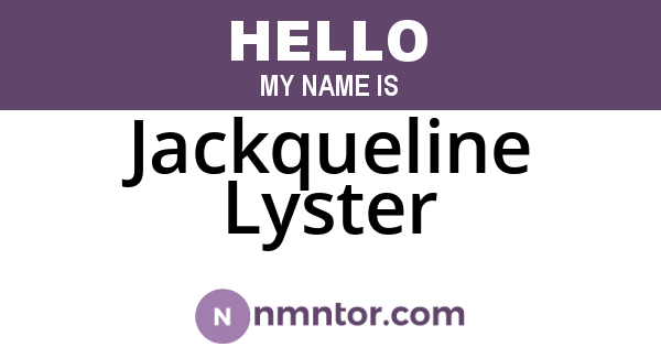 Jackqueline Lyster