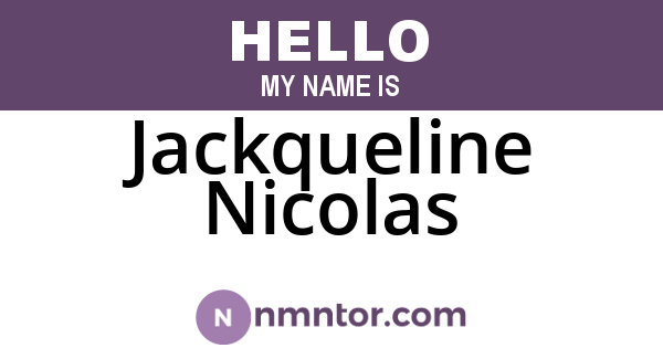 Jackqueline Nicolas