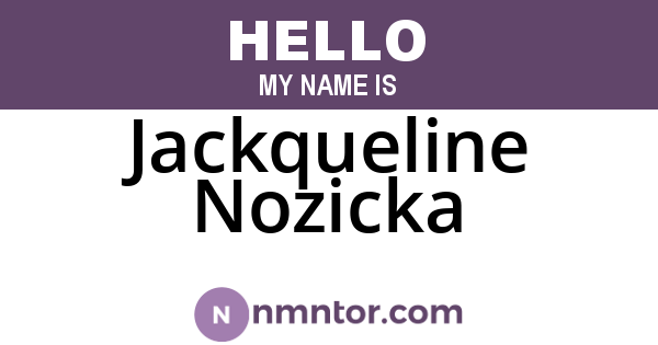 Jackqueline Nozicka