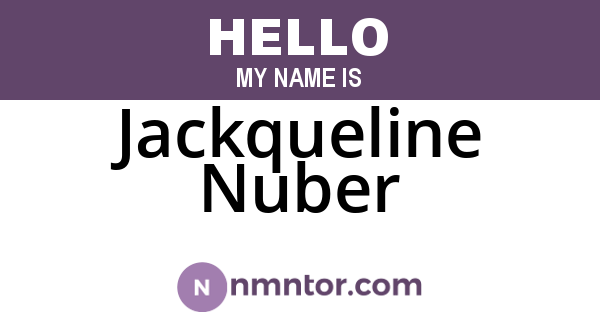 Jackqueline Nuber