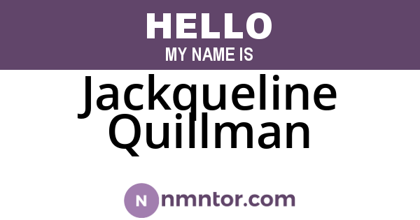Jackqueline Quillman