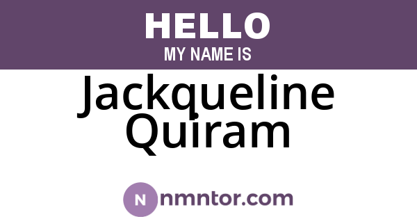 Jackqueline Quiram