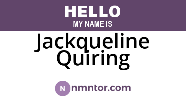 Jackqueline Quiring