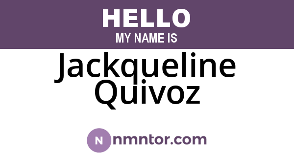 Jackqueline Quivoz