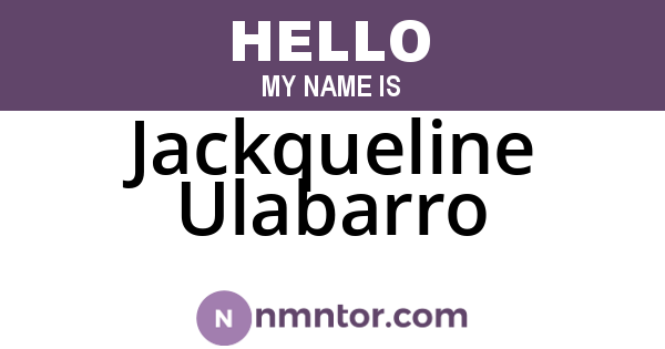 Jackqueline Ulabarro