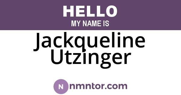 Jackqueline Utzinger