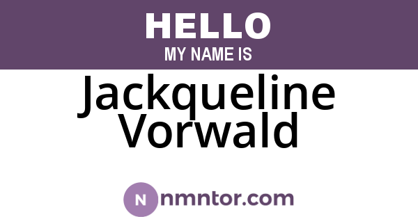 Jackqueline Vorwald