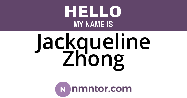 Jackqueline Zhong