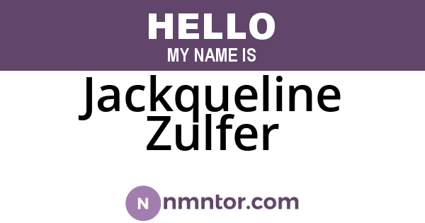 Jackqueline Zulfer