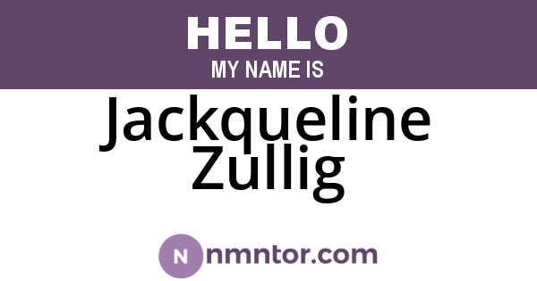 Jackqueline Zullig