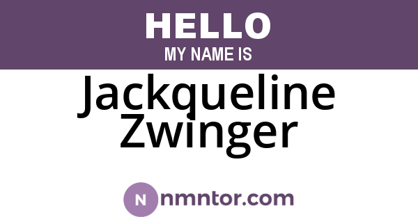 Jackqueline Zwinger