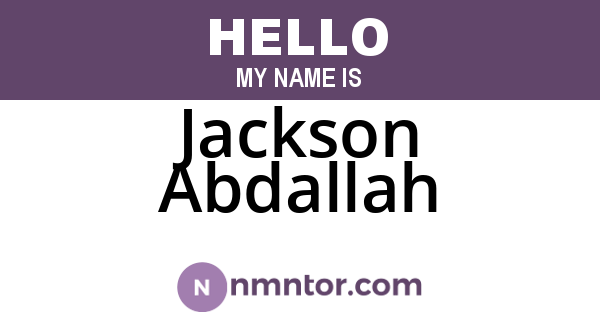 Jackson Abdallah