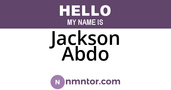 Jackson Abdo