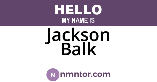 Jackson Balk