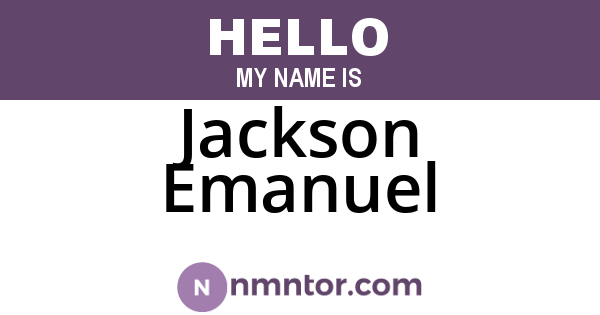 Jackson Emanuel