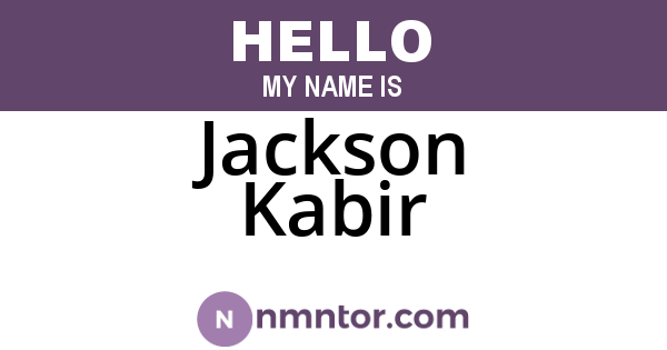 Jackson Kabir