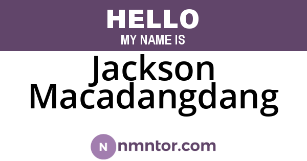 Jackson Macadangdang