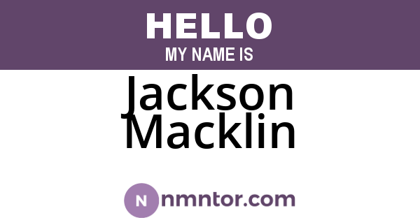 Jackson Macklin