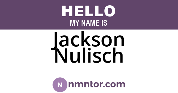 Jackson Nulisch