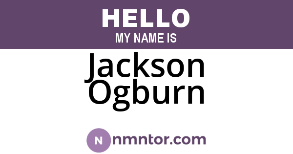 Jackson Ogburn