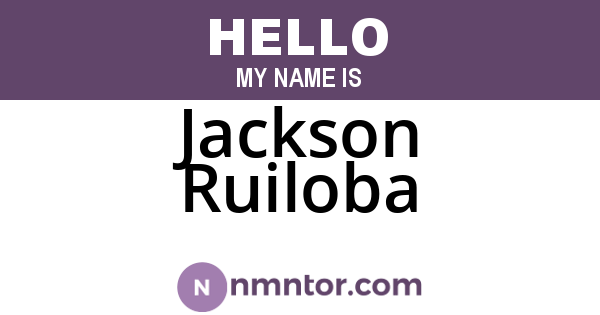 Jackson Ruiloba