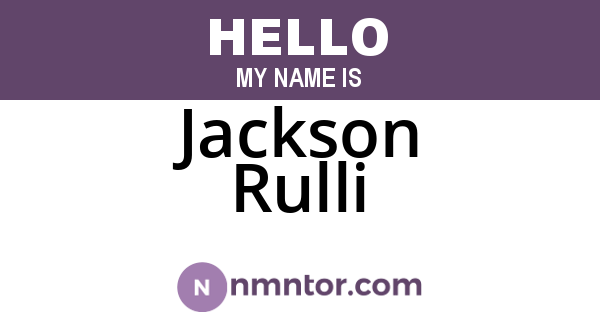 Jackson Rulli