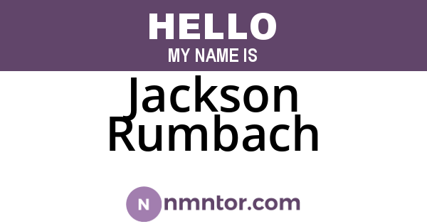 Jackson Rumbach