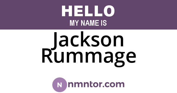 Jackson Rummage