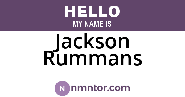 Jackson Rummans