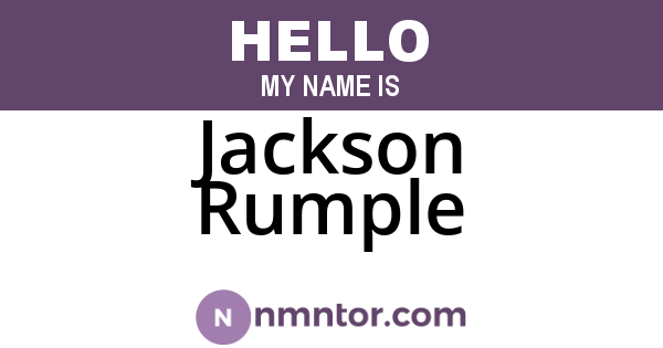 Jackson Rumple