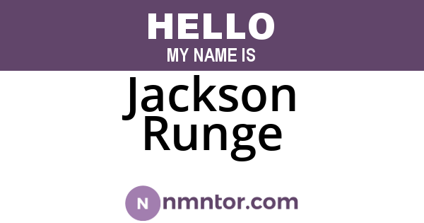 Jackson Runge