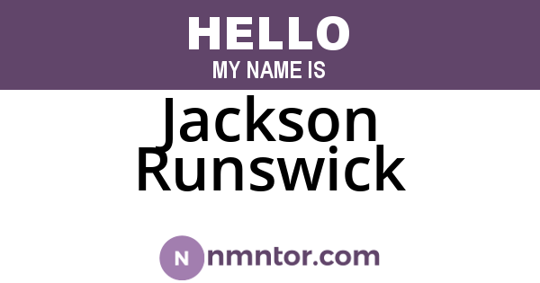 Jackson Runswick