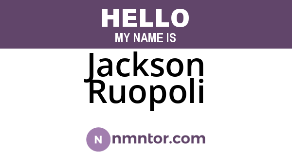 Jackson Ruopoli