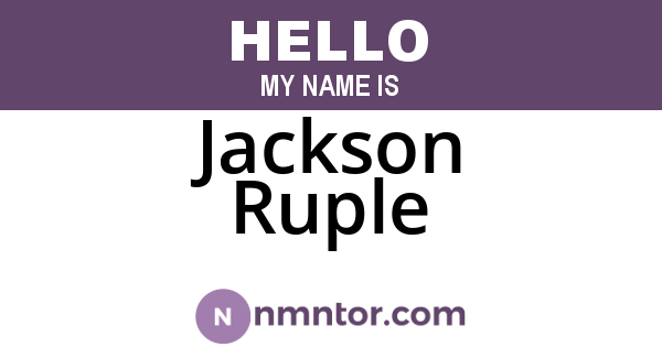 Jackson Ruple