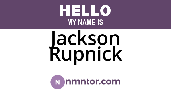 Jackson Rupnick