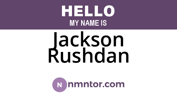 Jackson Rushdan