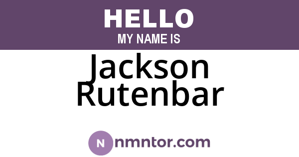Jackson Rutenbar